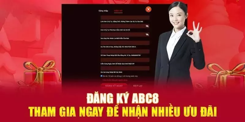 Tạo tài khoản abc8 để nhận nhiều ưu đãi