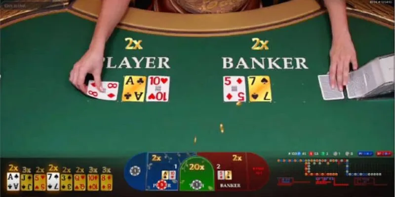 Tính điểm với các lá trong game Baccarat trực tuyến